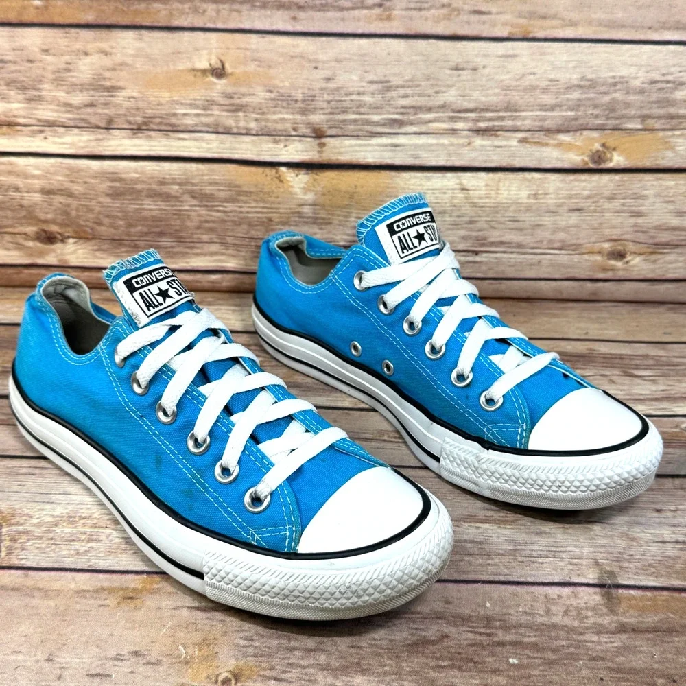 Converse All Start Chuck Taylor Low Top Turquoise Unisex Sneakers Womens 8